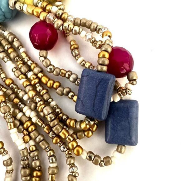 Chico’s double strand gold tone long beaded necklace NWT - Picture 4 of 10